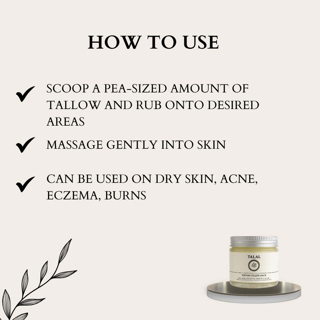 Halal Tallow Balm 3-Pack Bundle: Talal Face and Body Set