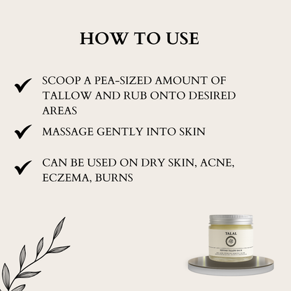 Halal Tallow Balm 3-Pack Bundle: Talal Face and Body Set