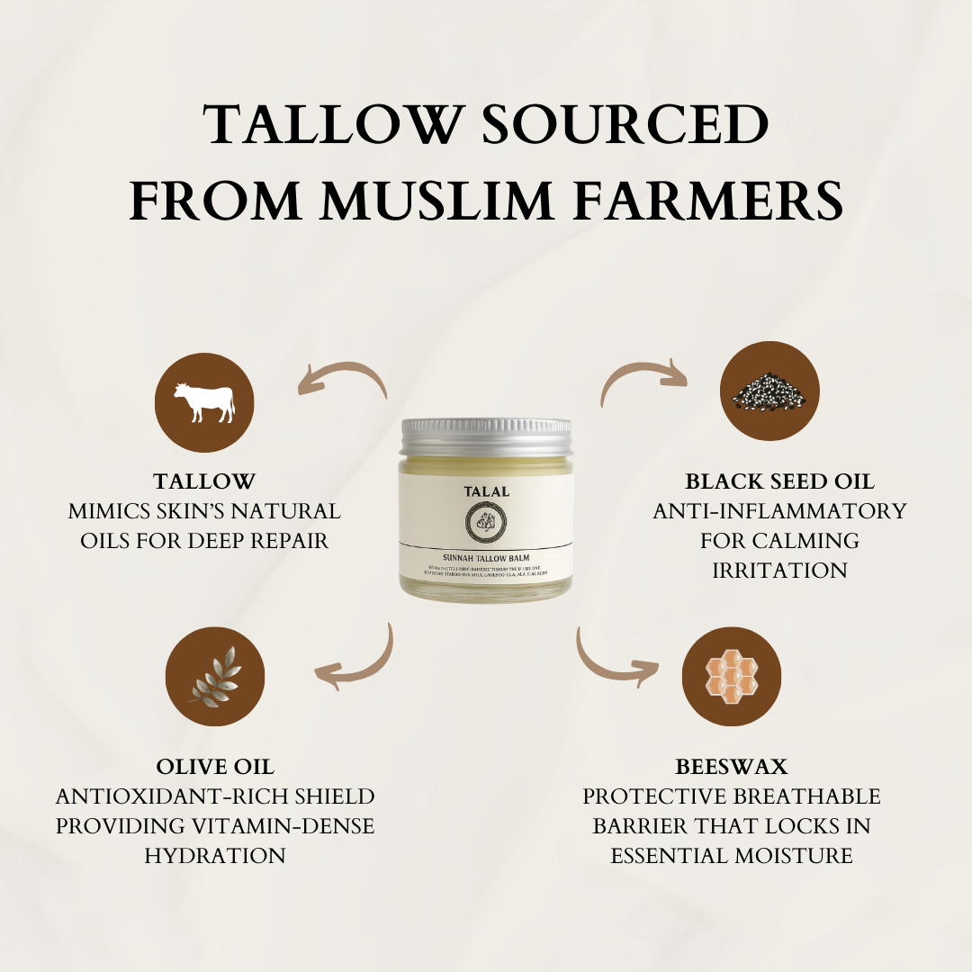 Halal Tallow Balm 3-Pack Bundle: Talal Face and Body Set