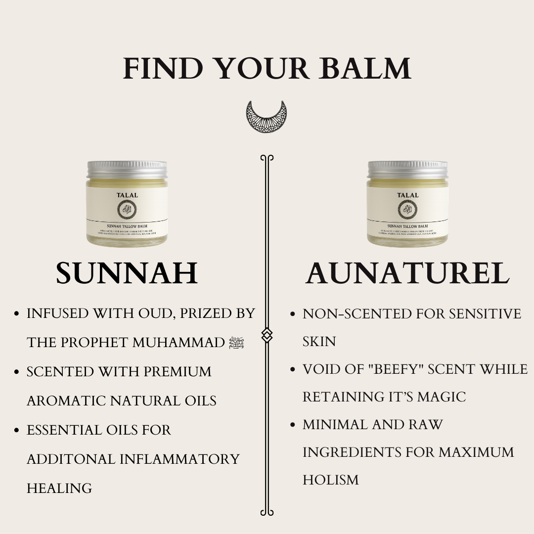 Halal Tallow Balm 3-Pack Bundle: Talal Face and Body Set